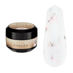 FOX Sakura Builder Gel 001 — gel constructor con flores secas