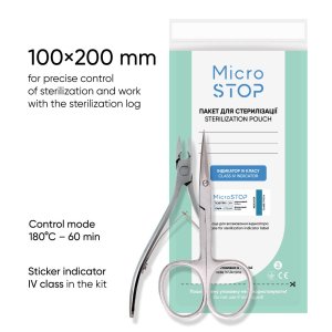 Bolsas de esterilización MicroSTOP Pro con etiqueta indicadora (100 x 200 mm)