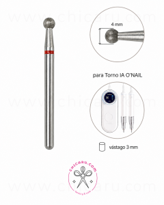 Fresa profesional de diamante ONAIL Bola 4,0 mm roja para torno ONAIL