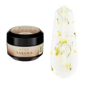 FOX Sakura Builder Gel 002 — gel constructor con flores secas
