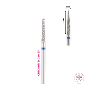 Fresa / Broca de Carburo CHICARU, cono espiral azul 2,3 mm x 14 mm