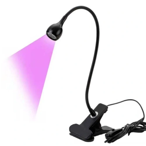 Linterna UV/LED con pinza e interruptor
