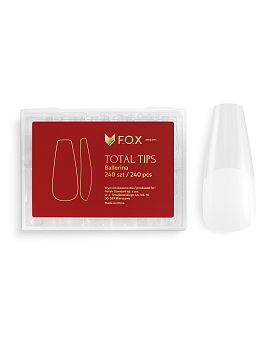 FOX Total Gel Tips para Extensión de Uñas PRESS ON de forma bailarina, 240 un