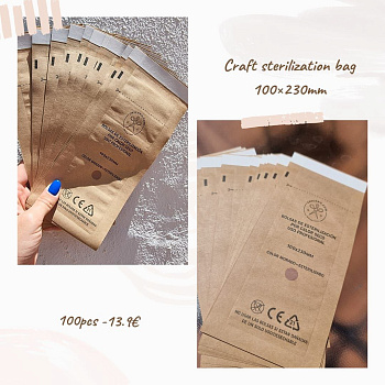Bolsas De Estirilizacion seca, 10 PACS, 1000 UN (100 x 230 mm)