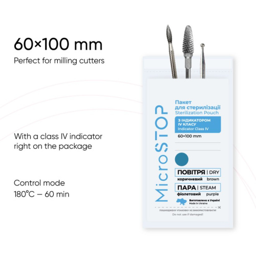 Bolsas De Estirilizacion seca  MicroSTOP, 10 PACKS, 1000 UN