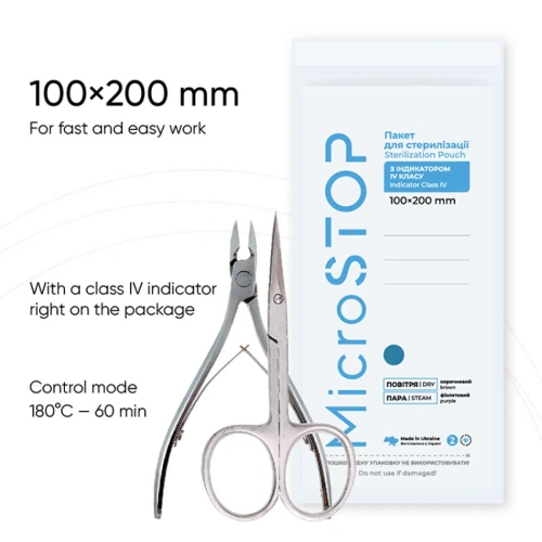 Bolsas De Estirilizacion seca MicroSTOP (100 x 200 mm)