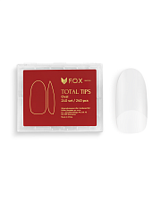FOX Total Gel Tips para Extensión de Uñas PRESS ON de forma ovalada, 240 un