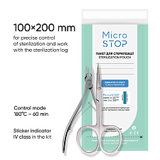 Bolsas de esterilización MicroSTOP Pro con etiqueta indicadora (100 x 200 mm)