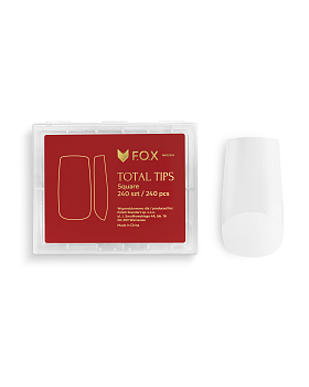 FOX Total Gel Tips para Extensión de Uñas PRESS ON de forma cuadrada, 240 un