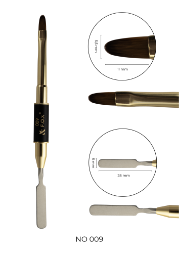 FOX Nail Art Double Brush 009 (Para acril y acrilgel)