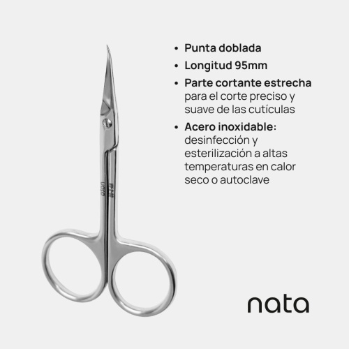Tijeras para cutícula Nata, punta doblada 95mm